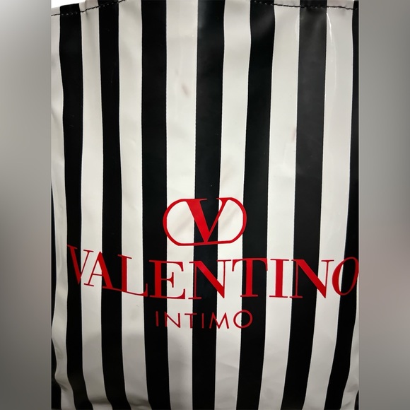 Valentino Black and White Valentino Intimo Logo stripe Tote (shopping bag) - Picture 2 of 2